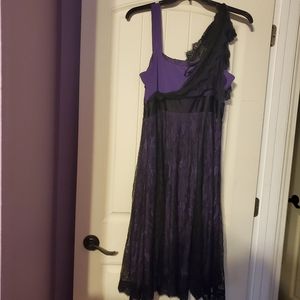 Igigi Purple dress with black lace overlay